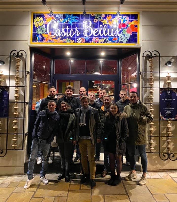 Panneaux d'enseigne en céramique émaillée du restaurant Castor Bellux
