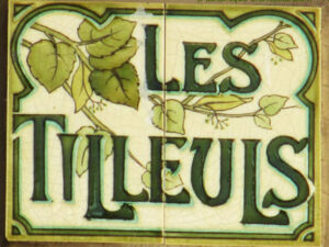 plaque de maison en céramique émaillée art nouveau