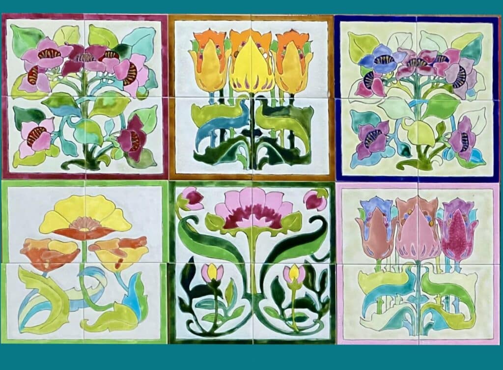 Tableaux fresques céramiques frises décoratives en terre cuite émaillée