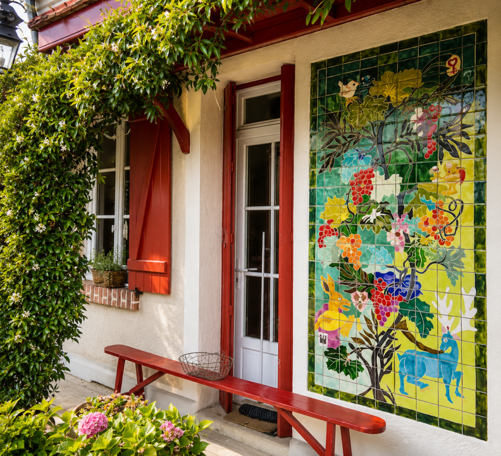 Ceramique facade, faïence décorative artisanale